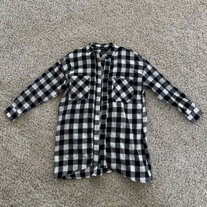 12th Tribe Black and White Checkered T-Shirt Dress